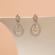 Elegant Silver Jhumkas in Stylish CZ Stones