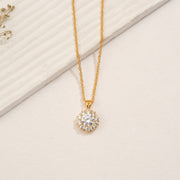 Simple Silver and Stone-Studded Pendant