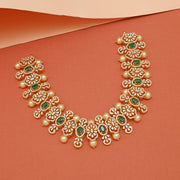 Floral Silver Necklace with CZs and Pearl Highlights