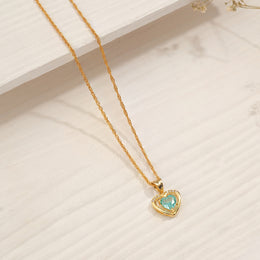 Silver Heart-Shaped Pendant with Stone Highlight