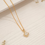 Silver Floral Chain Pendant with Kundans