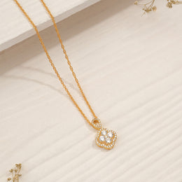 Silver Floral Chain Pendant with Kundans