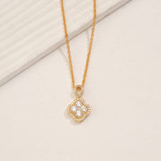 Silver Floral Chain Pendant with Kundans