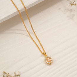 Simple Silver Stone Pendant for Daily Wear