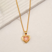 Silver Heart-Shaped Pendant with Stone for Gifting