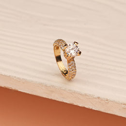 Bold Silver Ring with CZs