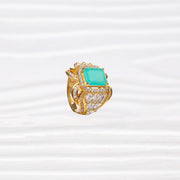 Silver Ring with Kundans and Fancy Stone