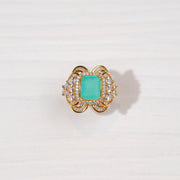 Silver Ring with Kundans and Fancy Stone