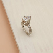 Precious Silver Ring with Bold Stone Highlight