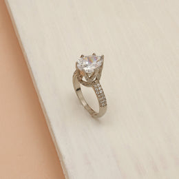Precious Silver Ring with Bold Stone Highlight