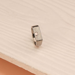 Simple SIlver Ring with Line Engravings