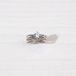Silver Solitaire Ring