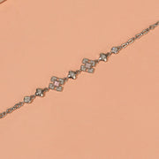 Sleek CZ and Silver Bracelet