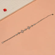 Sleek CZ and Silver Bracelet