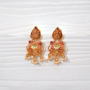 Silver Lakshmi Temple Earrings