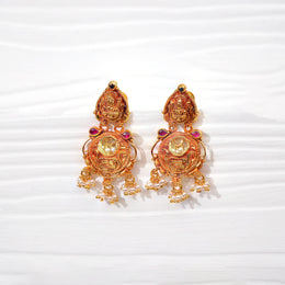 Silver Lakshmi Temple Earrings
