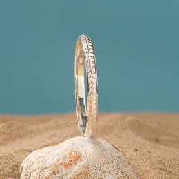 Simple Silver Engraved Kada for Men