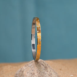 Silver Kada for Men with Gold Finish