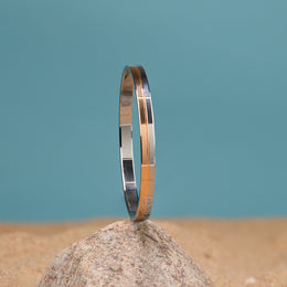 Silver Kada with Symetrical Gold Finish