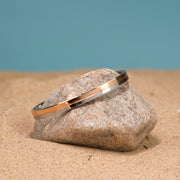 Silver Kada with Symetrical Gold Finish