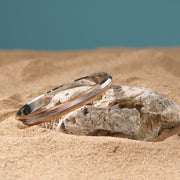 Silver Kada for Men with Gold Coated Design