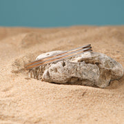 Simple Silver Kada with Gold Accents