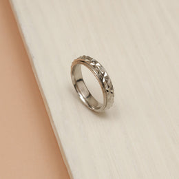 Simple Engraved Silver Ring