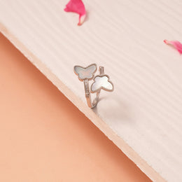 Adorable Silver Butterfly Ring