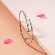 Simple Silver and CZ Stone Kada