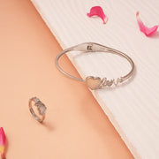 Silver Alphabet Engraved Kada with Heart Highlight