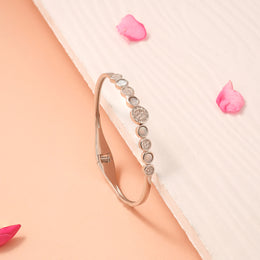 Elegant Silver Kada with Roman Numeral Engravings