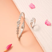 Elegant Silver Kada with Roman Numeral Engravings