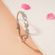 Silver Kada with Heart-Shaped Highlights