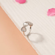 Silver Ring with Heart-Shaped Highlights