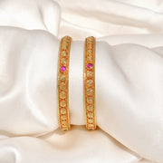 Sleek Silver Bangles with Heritage-Inspired Shell Design