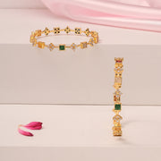 Contemporary Silver Bangles with CZs and Moissanite Stones