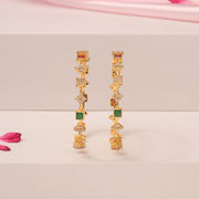 Contemporary Silver Bangles with CZs and Moissanite Stones