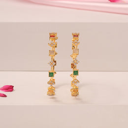 Contemporary Silver Bangles with CZs and Moissanite Stones