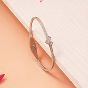 Silver Kada for Gifting with Heart Highlight