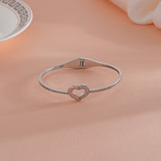 Silver Heart Highlight Bracelet with CZs