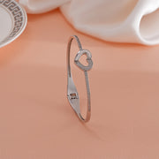 Silver Heart Highlight Bracelet with CZs