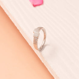 Minimalist Silver Ring with Stones