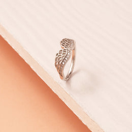 Silver Ring with Leaf Design
