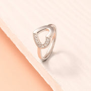 Simple Silver Heart Shaped Ring