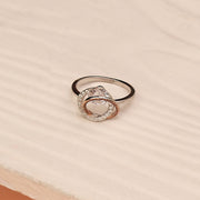 Unique Loop Design Silver Ring with Stones