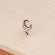 Unique Loop Design Silver Ring with Stones