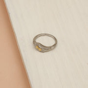 Silver Ring with Twin Heart Highlights