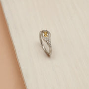 Silver Ring with Twin Heart Highlights