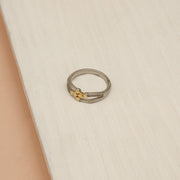 Silver Ring with Tiny Heart Shapes and CZs