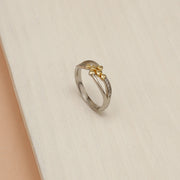 Silver Ring with Tiny Heart Shapes and CZs